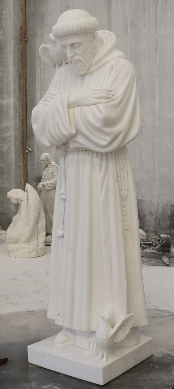 Marble Statue - St. Francis of Assisi