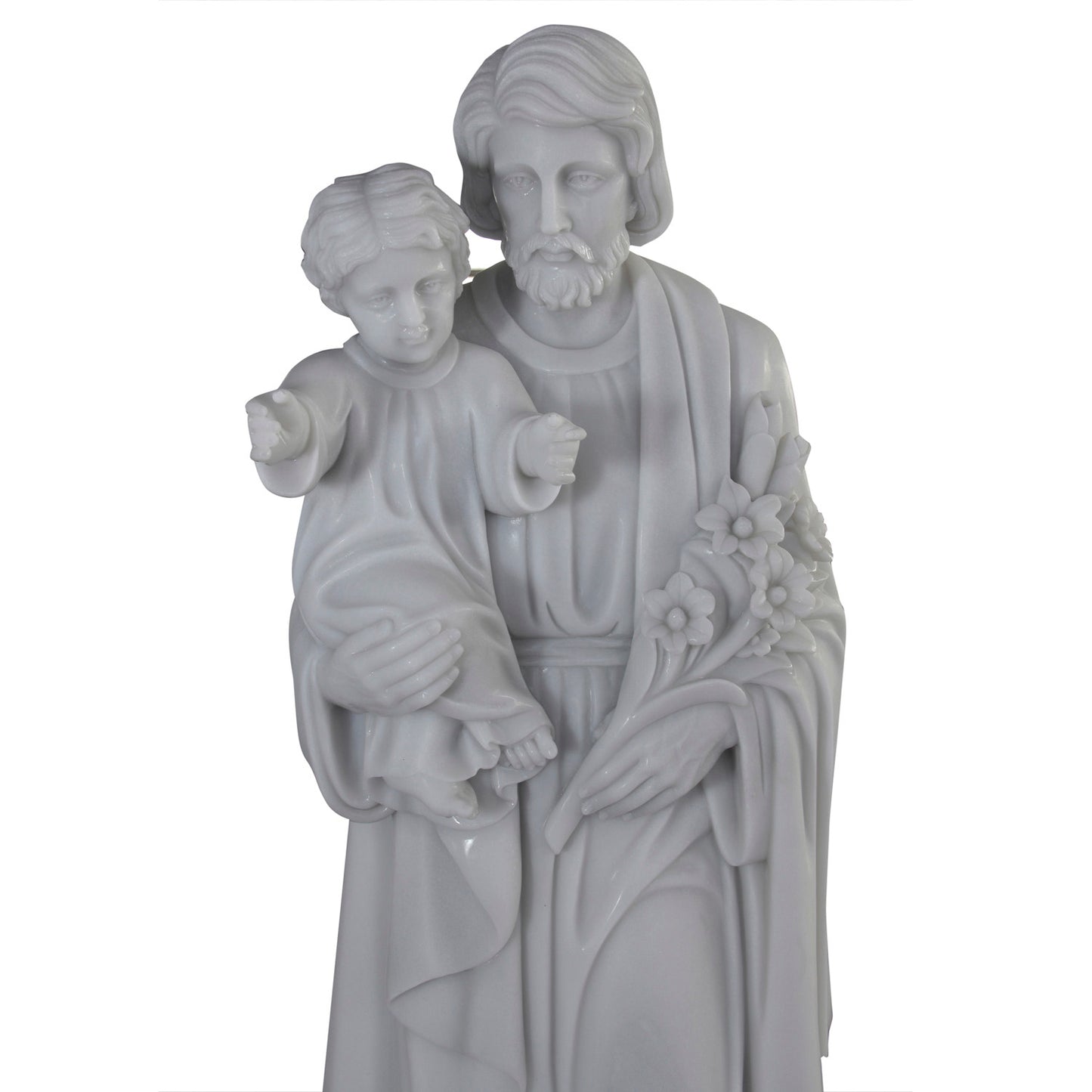 Marble Statue - St. Joseph with Child Jesus