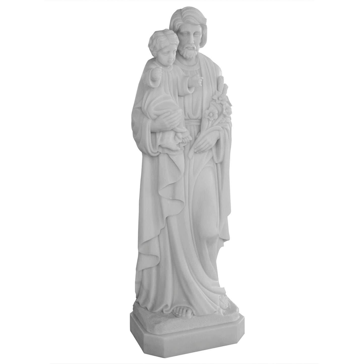 Marble Statue - St. Joseph with Child Jesus